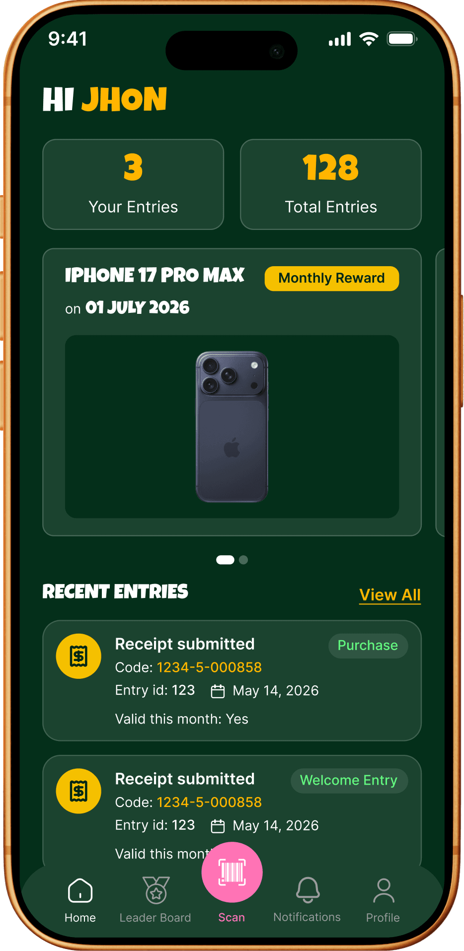 BUKU TATU loyalty app home screen
